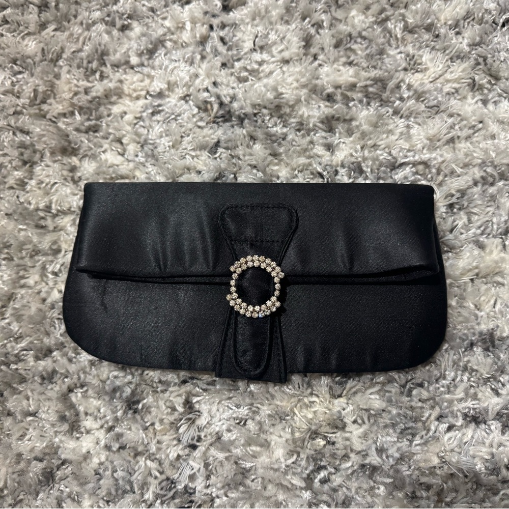 Vintage Steve Madden Black Clutch Y2K Evening Bag w/ Mirror
